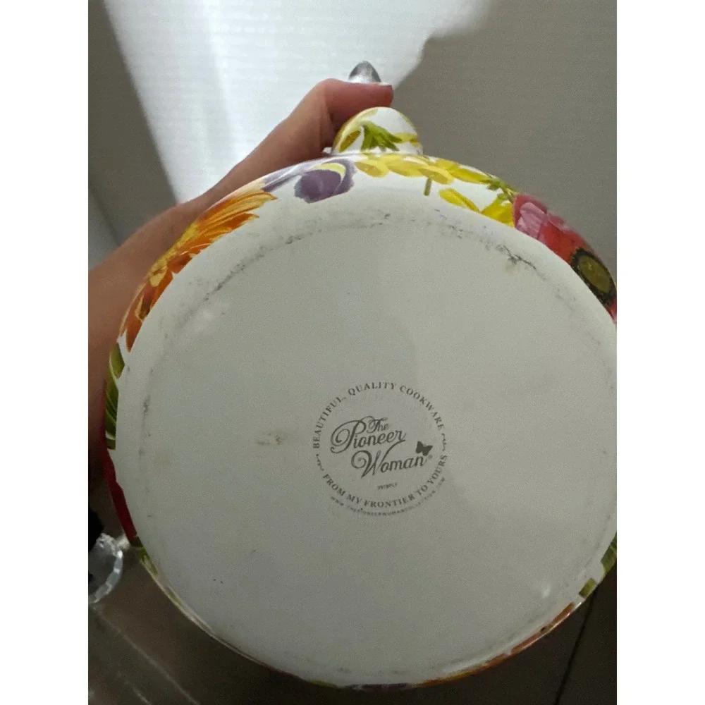 The Pioneer Woman Floral Enamel on Steel Tea Kettle Stovetop Pot 2918PLF